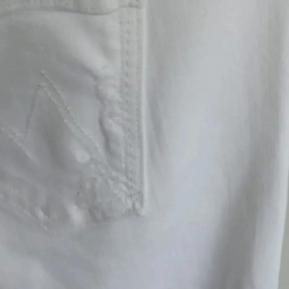 Mother The Looker Ankle Fray  Little Miss Innocent White Jeans size 25 - Picture 5 of 11